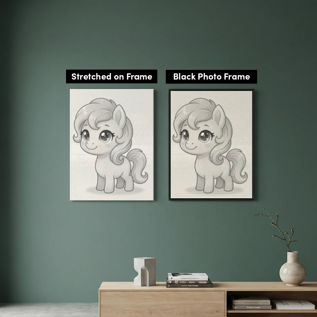 Piccolo dipinto a pois di pony