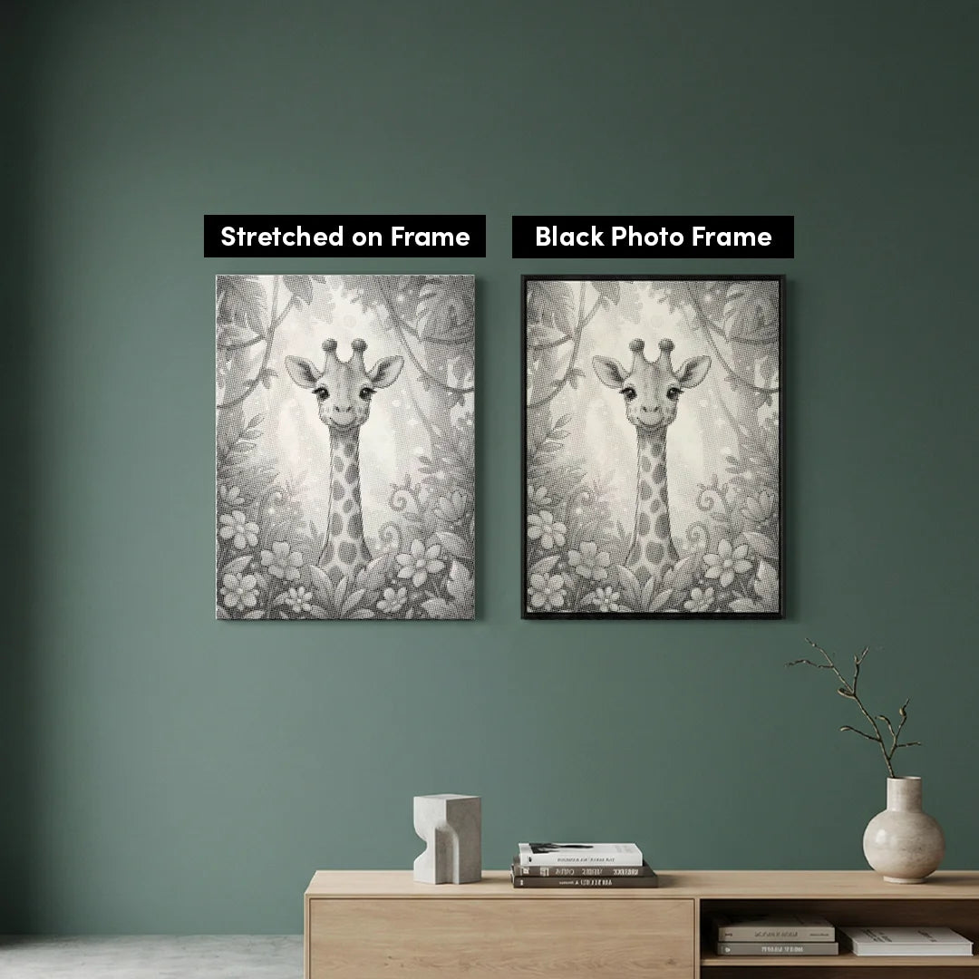 Giraffa con pittura a punti di fiori