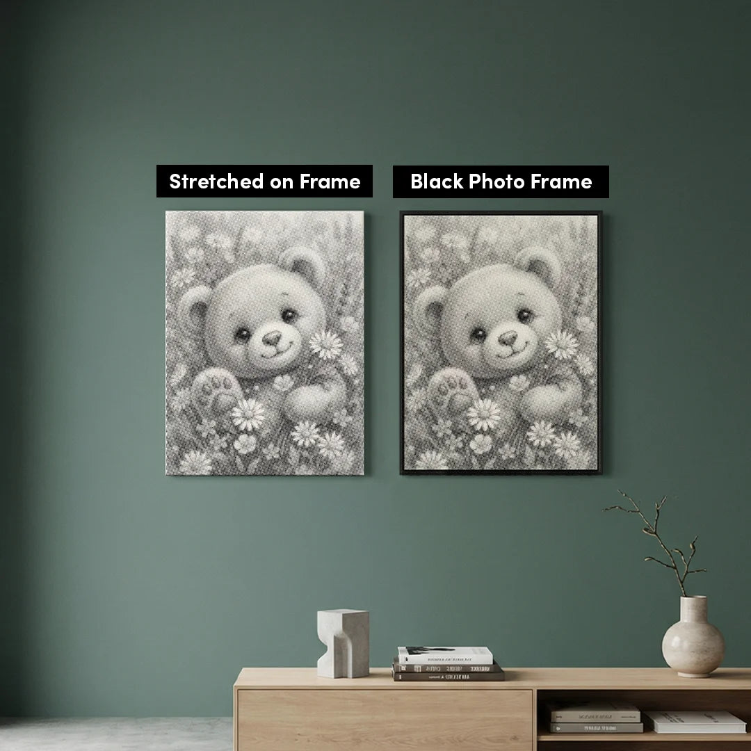 Orso con pittura a punti di fiori