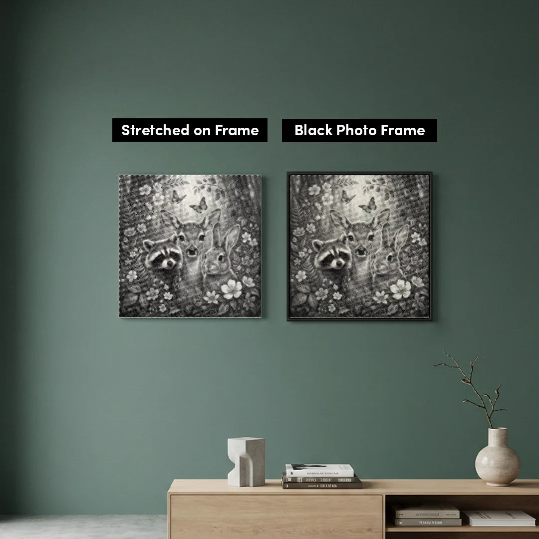 Pittura a punti di animali felici