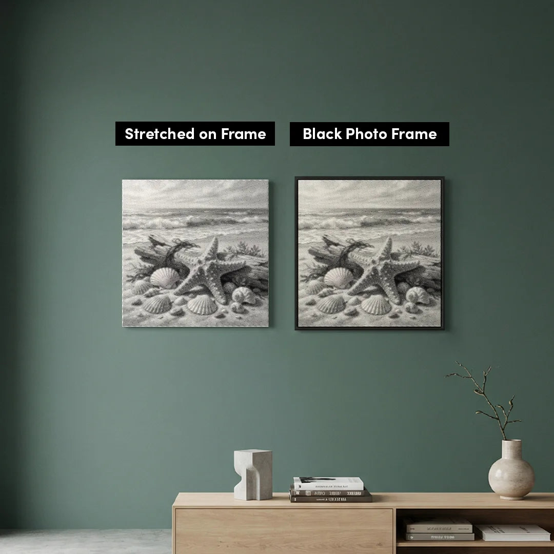 Conchiglie sulla spiaggia Dot Painting