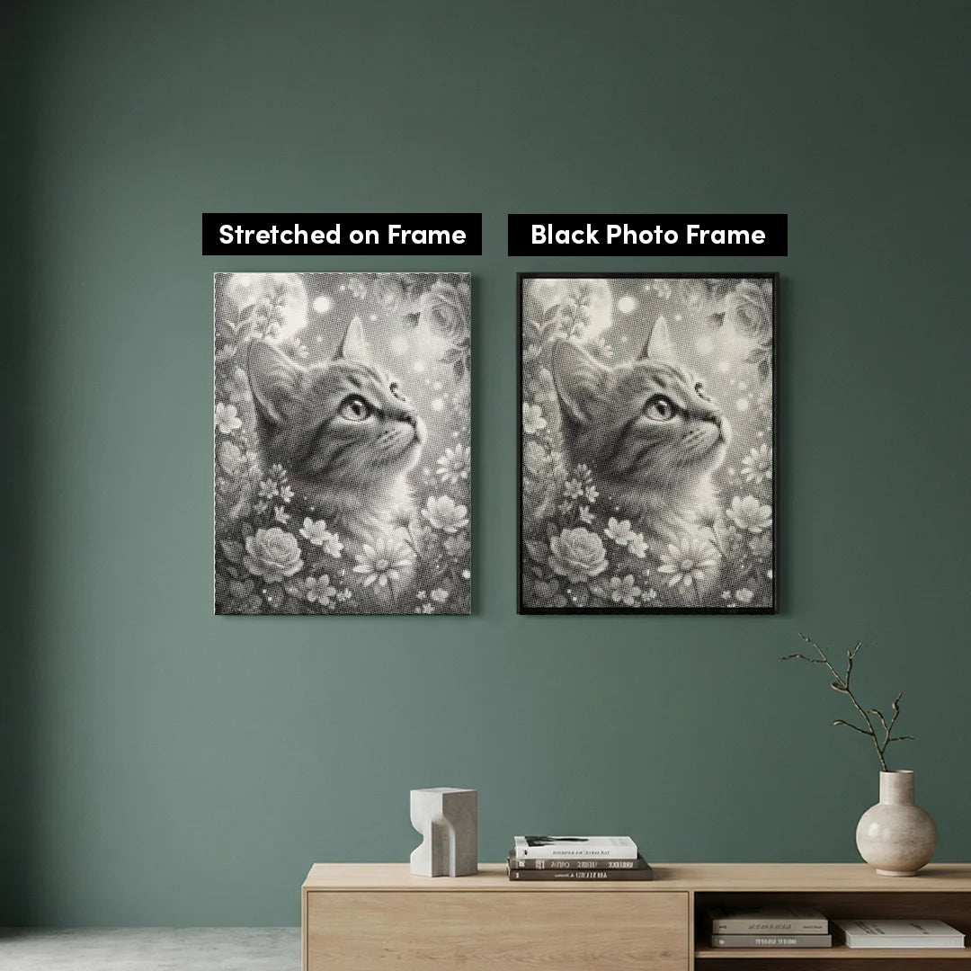 Gatto con pittura a punti di fiori