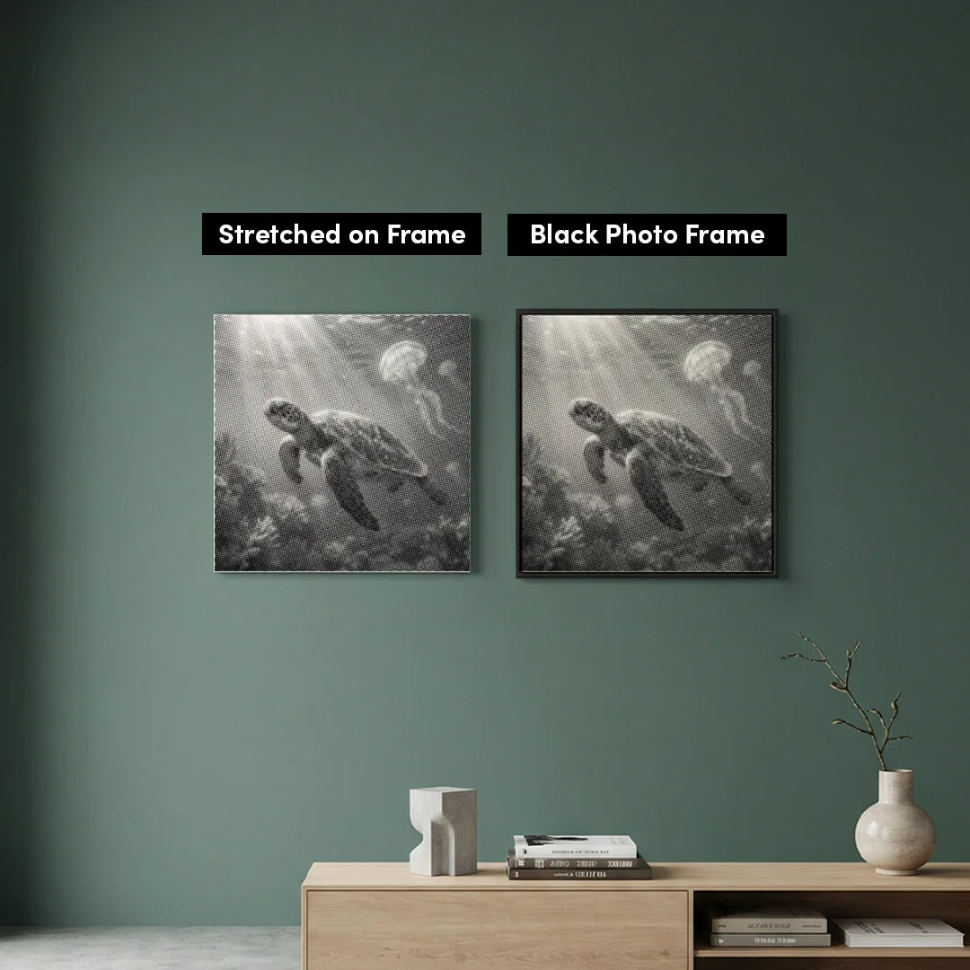 Pittura a punti di vita marina