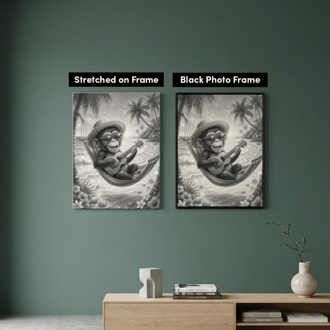 Scimmia nella pittura a punti dell'amaca