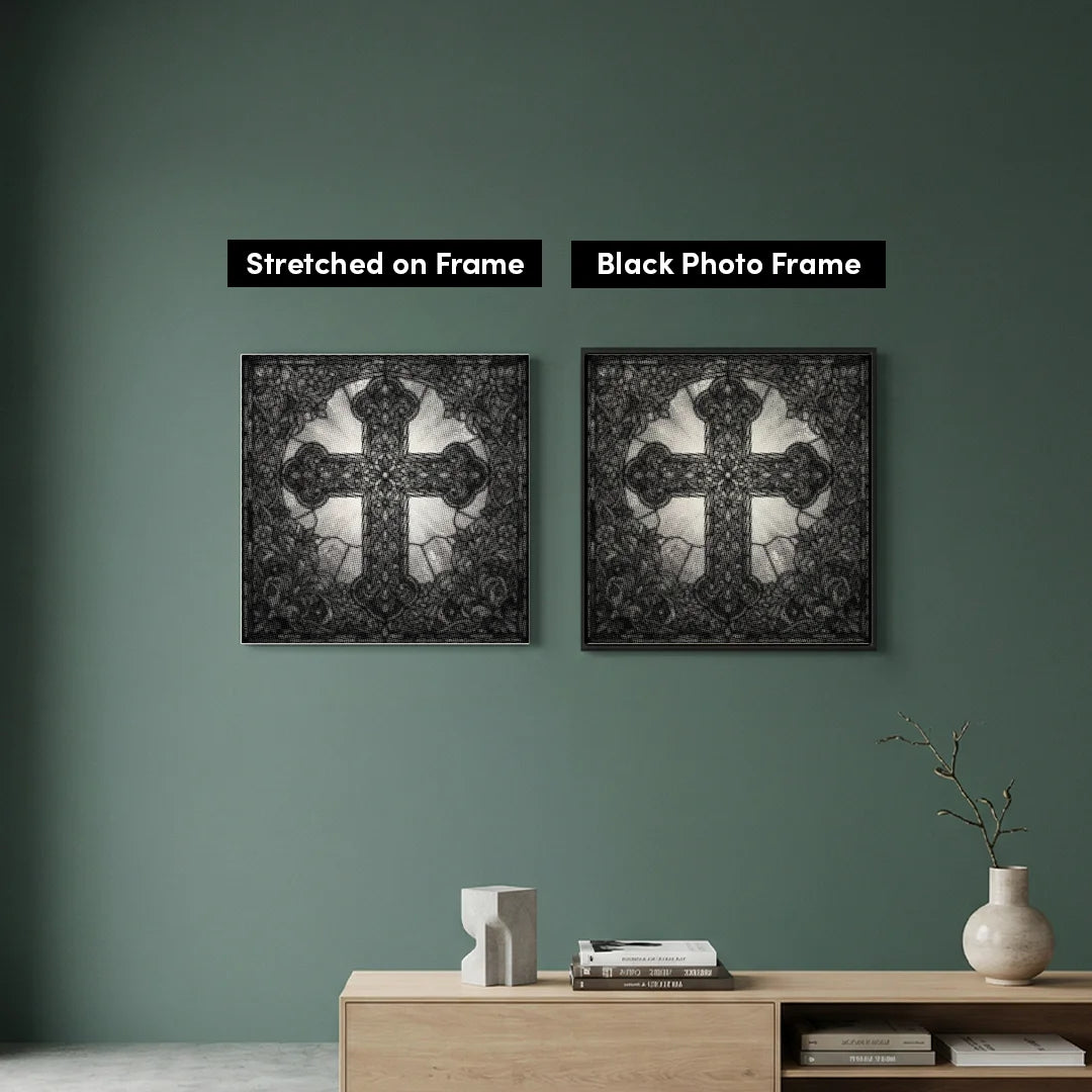 Pittura a punto croce in vetro colorato