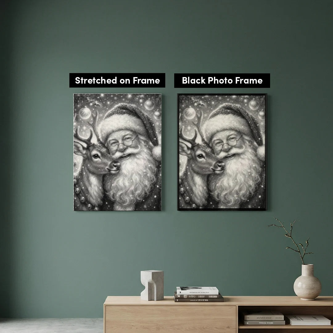 Babbo Natale con renna 2 punti pittura