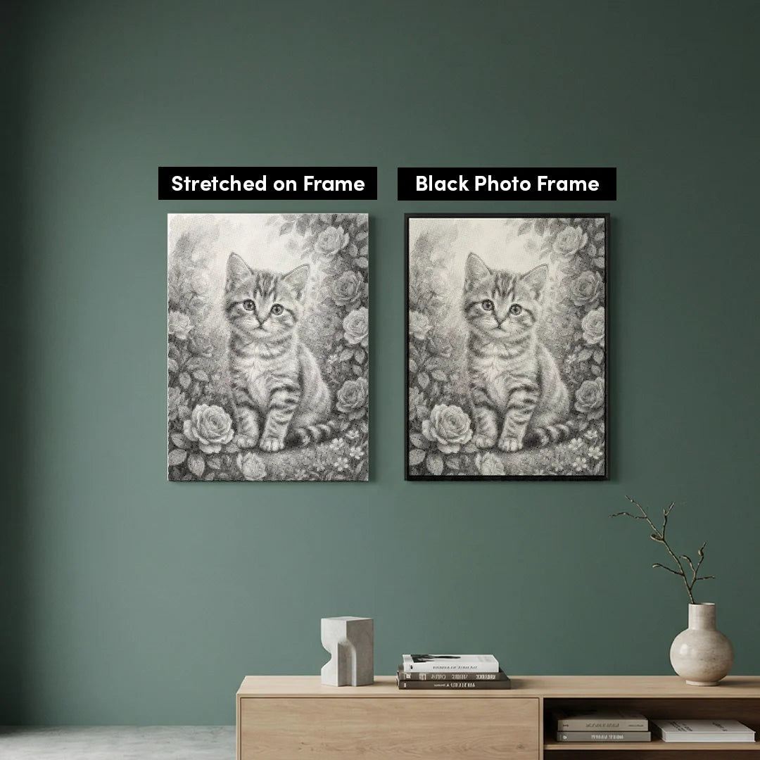Gatto con pittura a punti di fiori