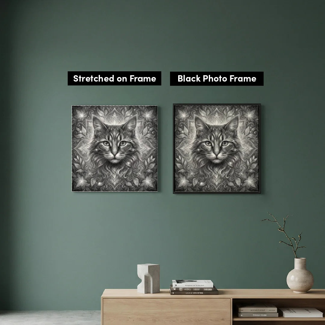 Gatto con pittura a punti di fiori