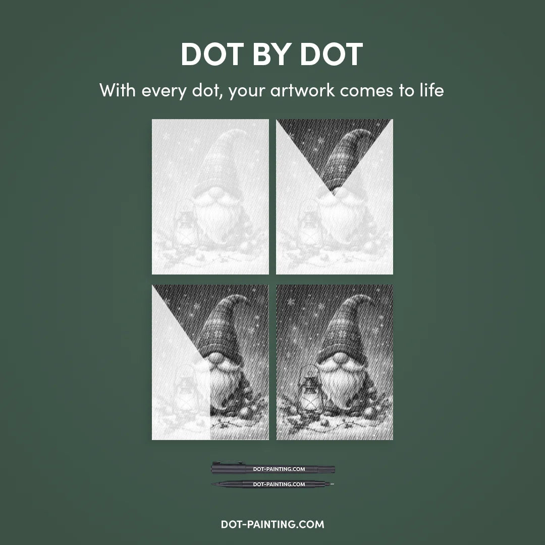 Pittura a pois di gnomo di Natale