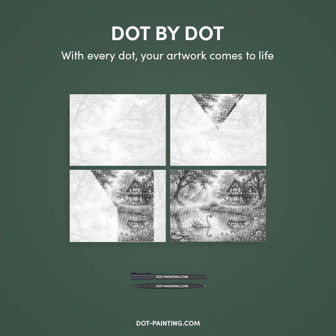 Pittura a punti del Lago dei Cigni