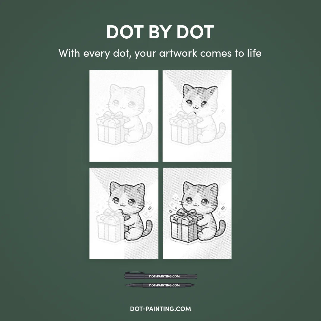 Gatto con pittura a punti regalo