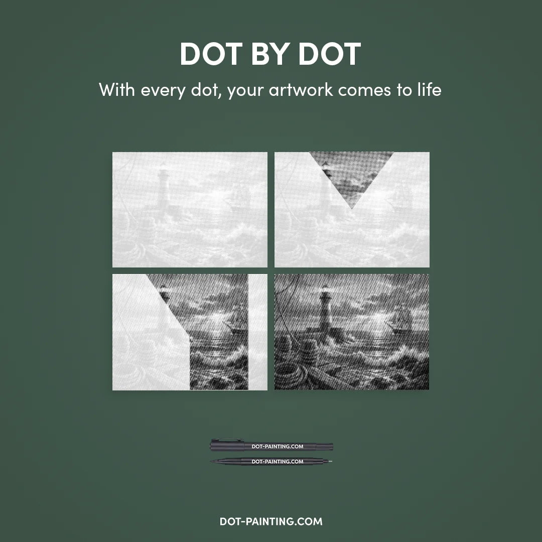 Nave al Faro Dot Painting