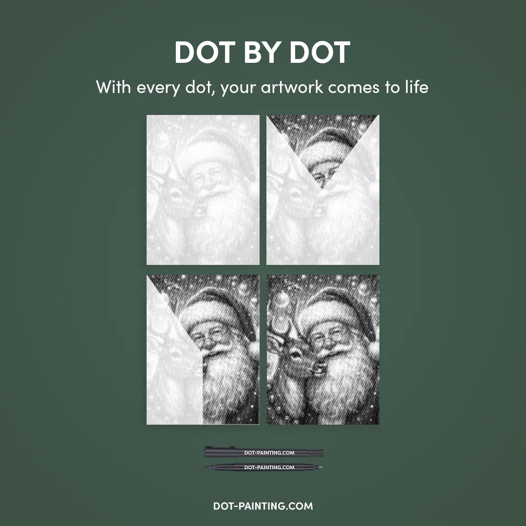 Babbo Natale con renna 2 punti pittura