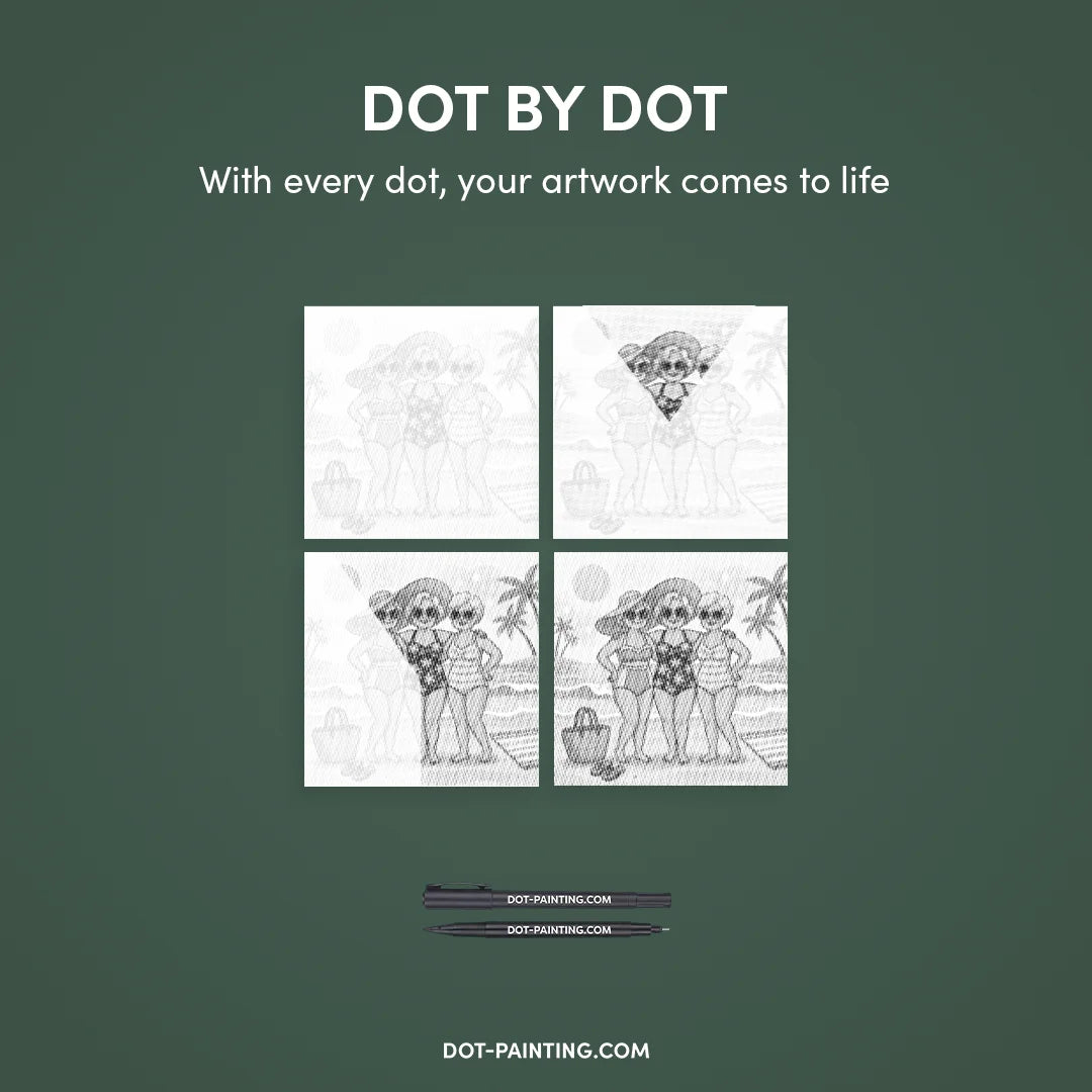 Pittura a punti delle vecchie signore