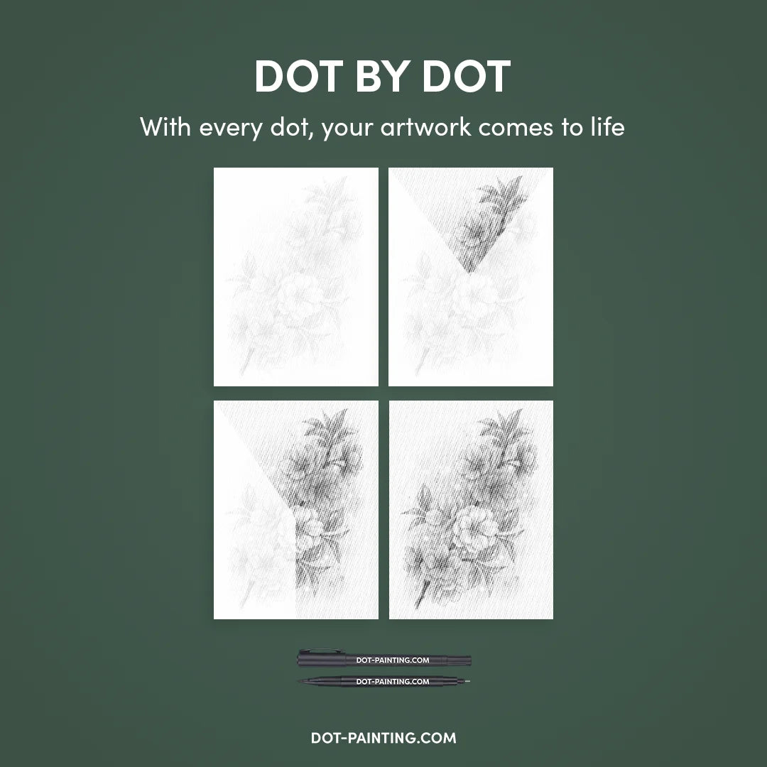 Pittura a punti di fiori di lusso