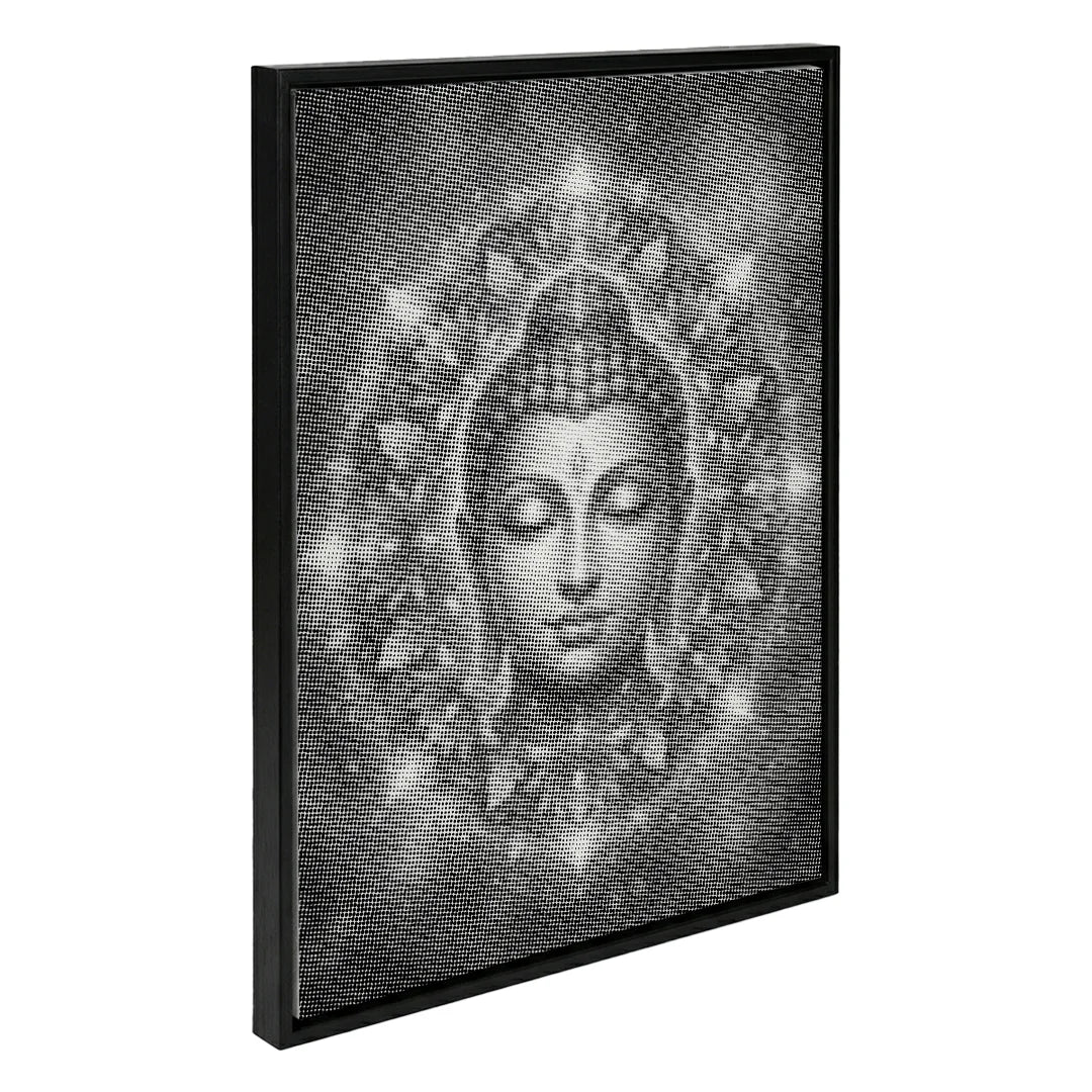 Buddha con pittura a punti di fiori