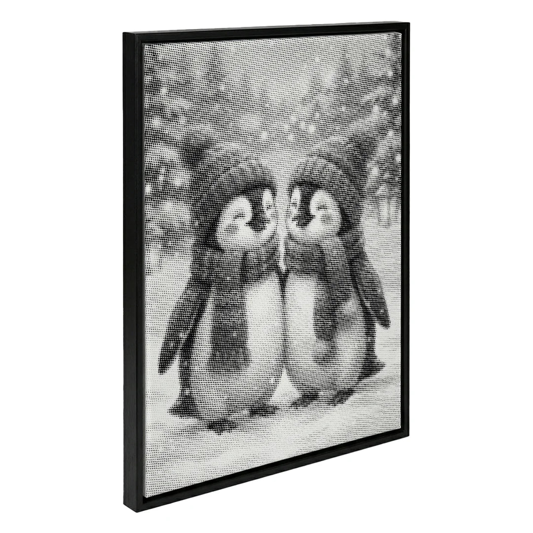 Pittura a punti dei pinguini invernali