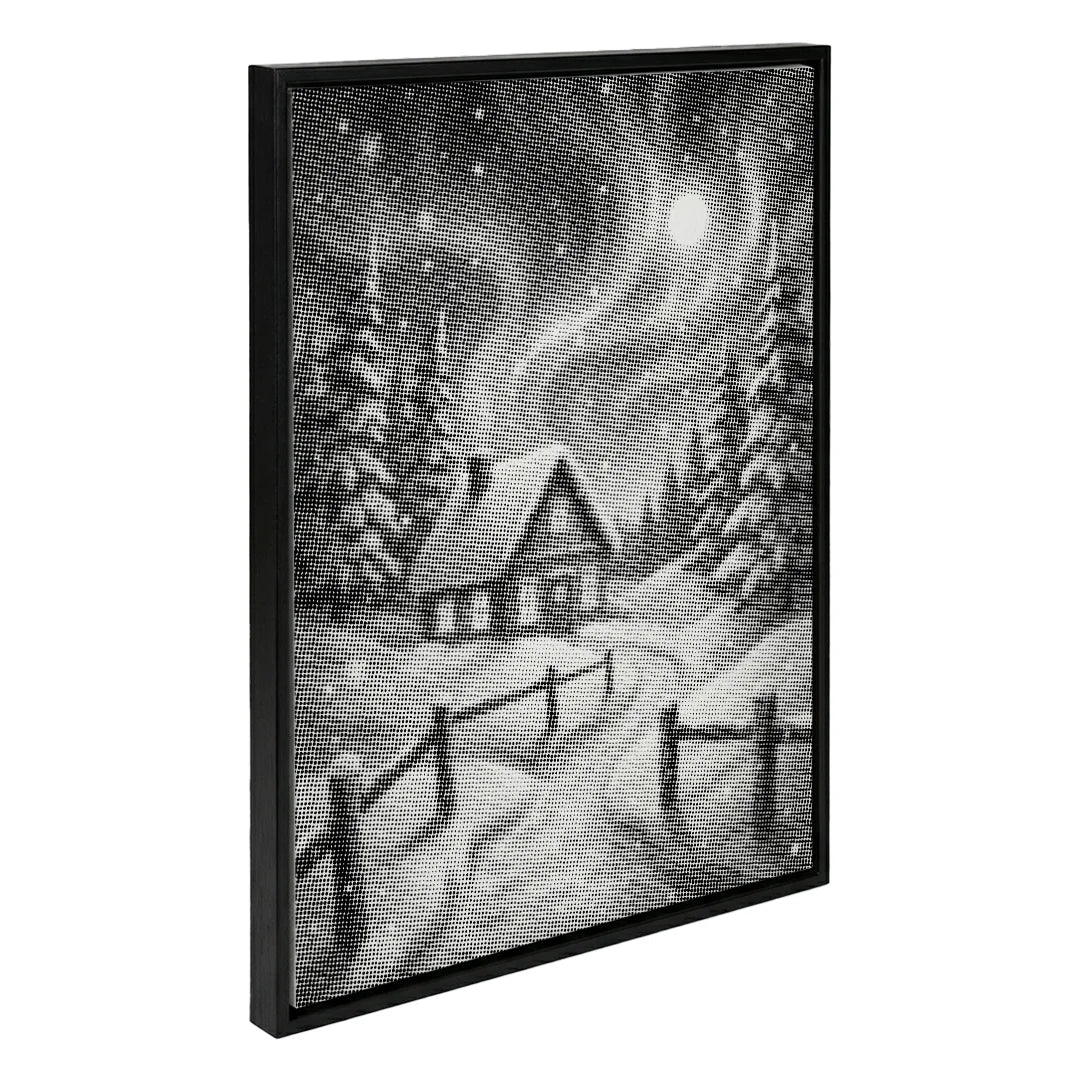 Pittura a punti di paesaggi invernali