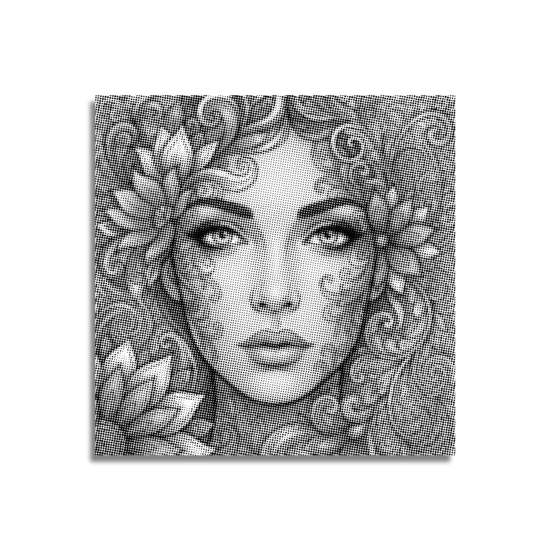 Pittura a punti del viso botanico