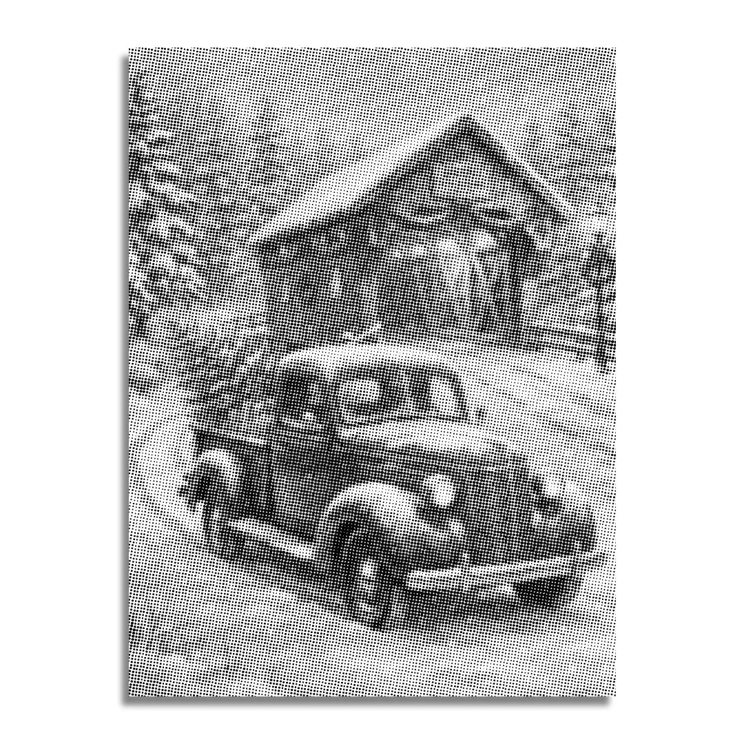 Dipinto a punti dell'auto di Babbo Natale