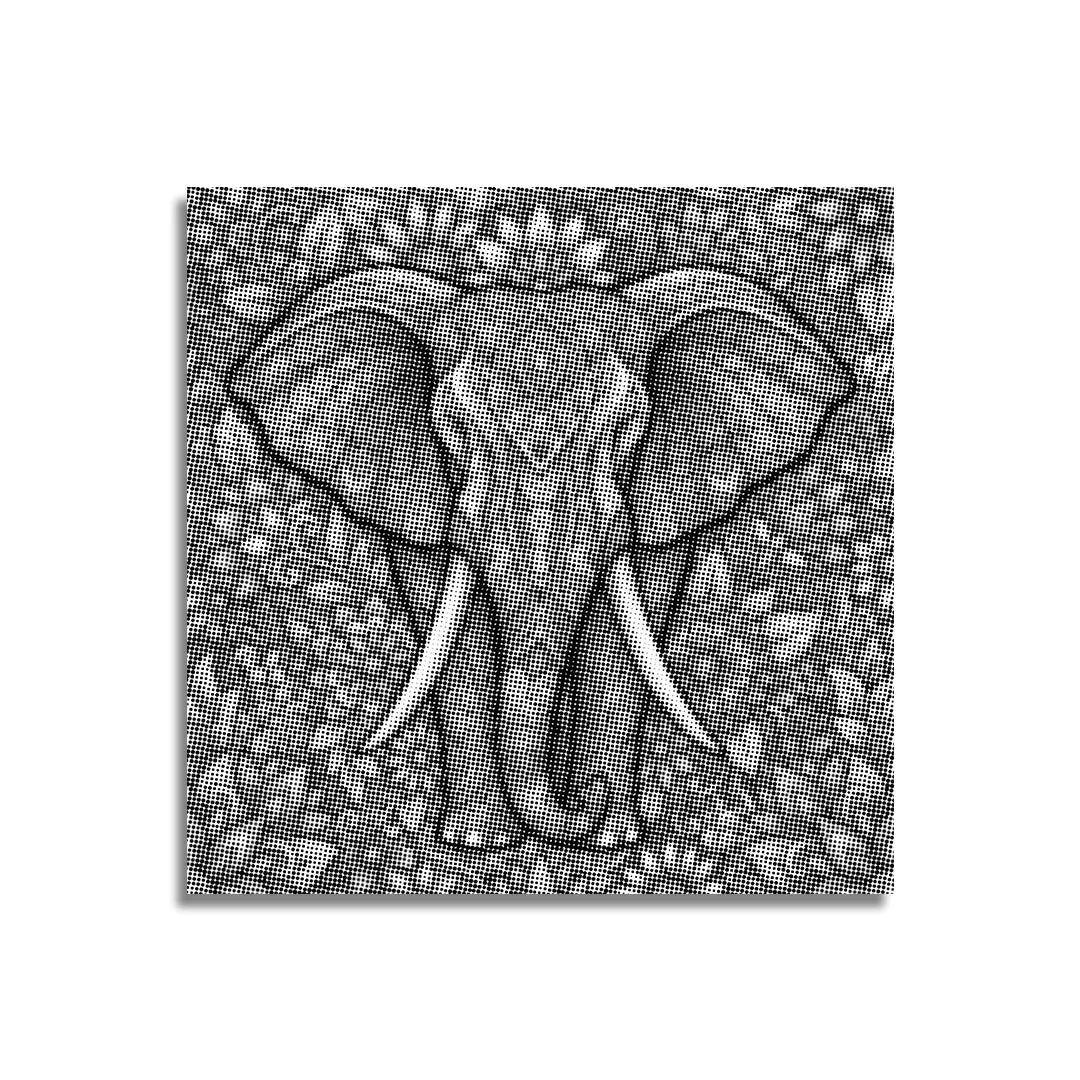 Pittura floreale a pois con elefante