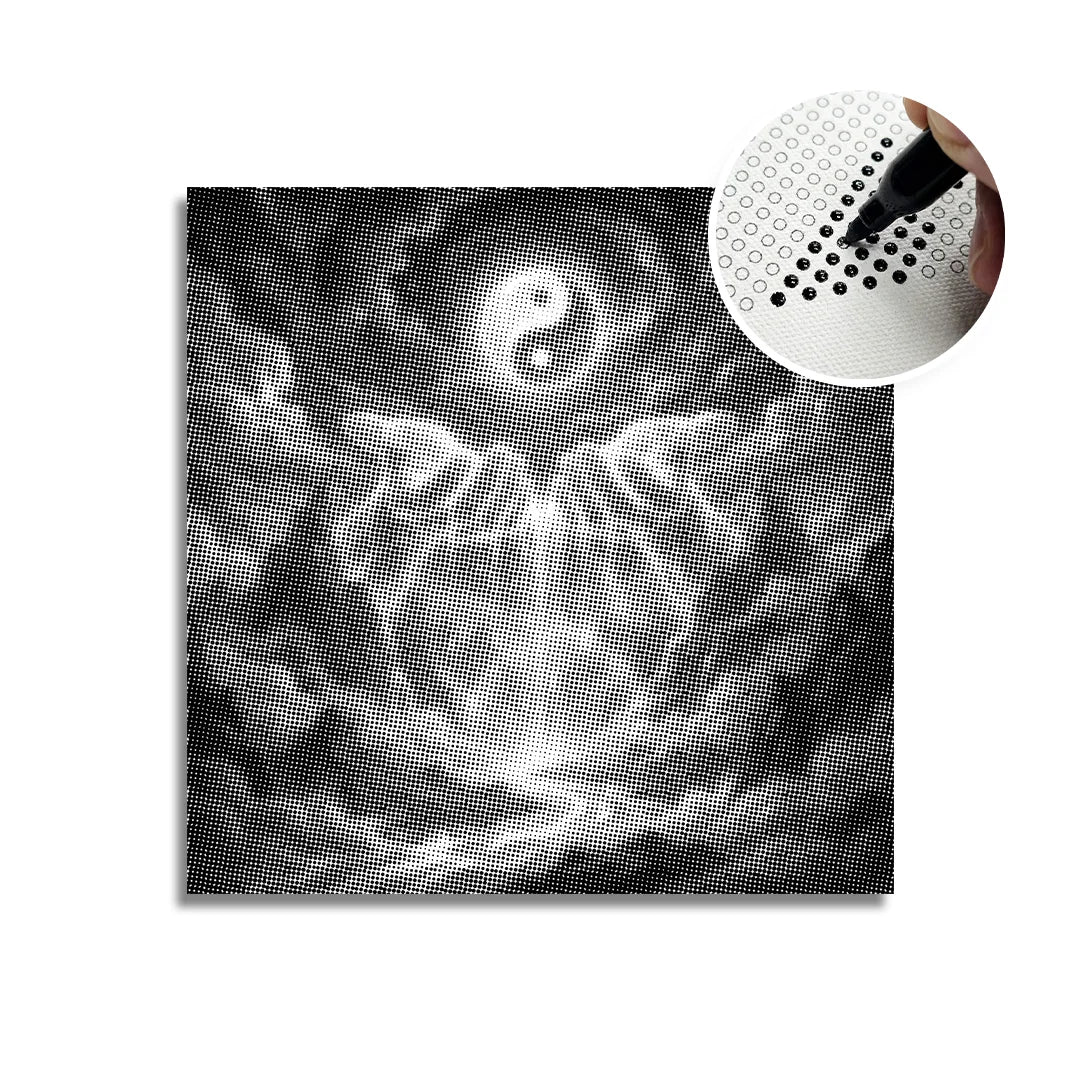 Pittura a punti della cascata Ying Yang