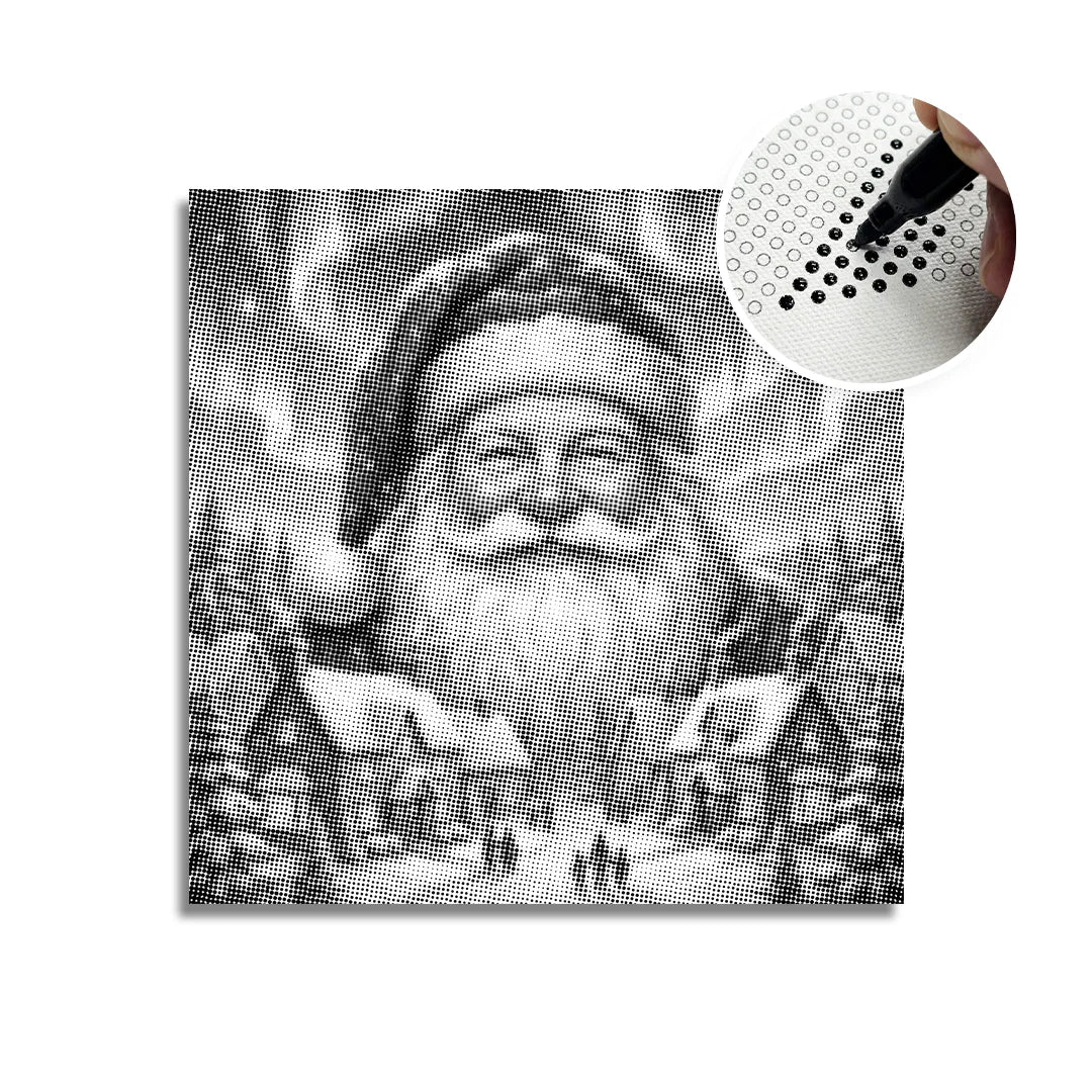 Pittura a punti del villaggio di Natale