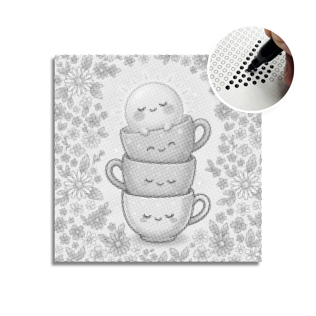 Pittura a punti di tazze felici