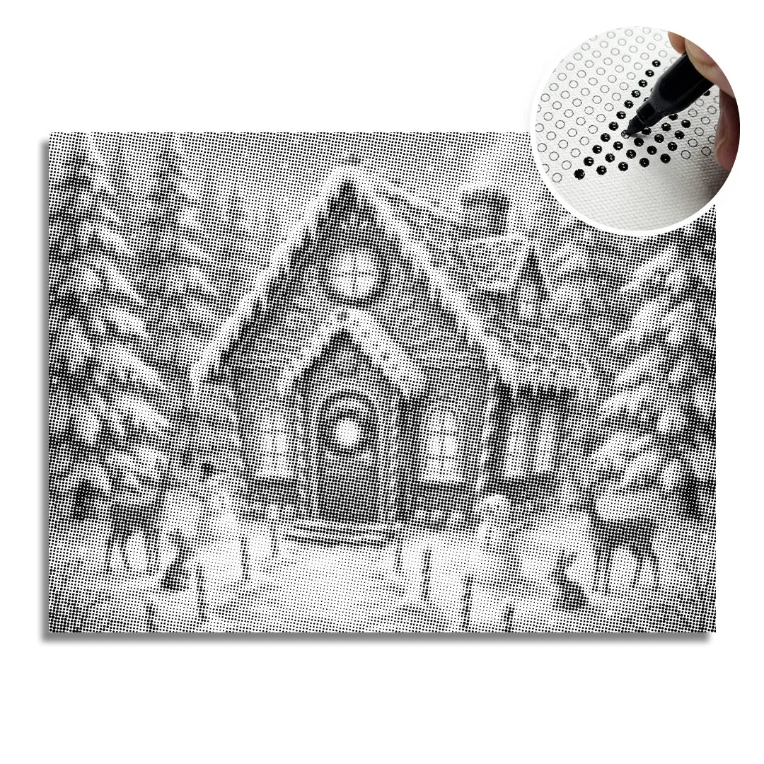 Pittura a punti della casa di caramelle