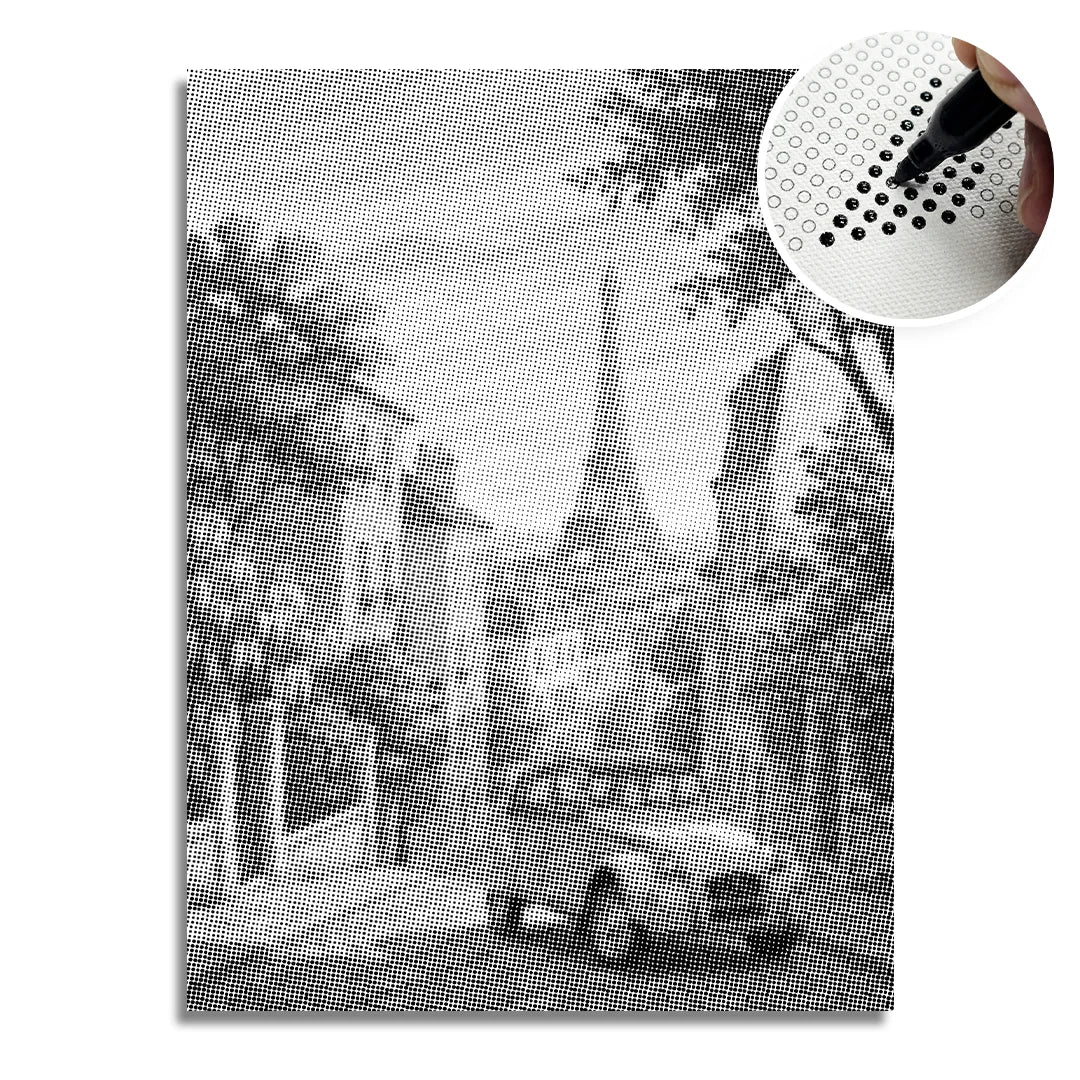 Vecchio scarabeo nella pittura a punti di Parigi