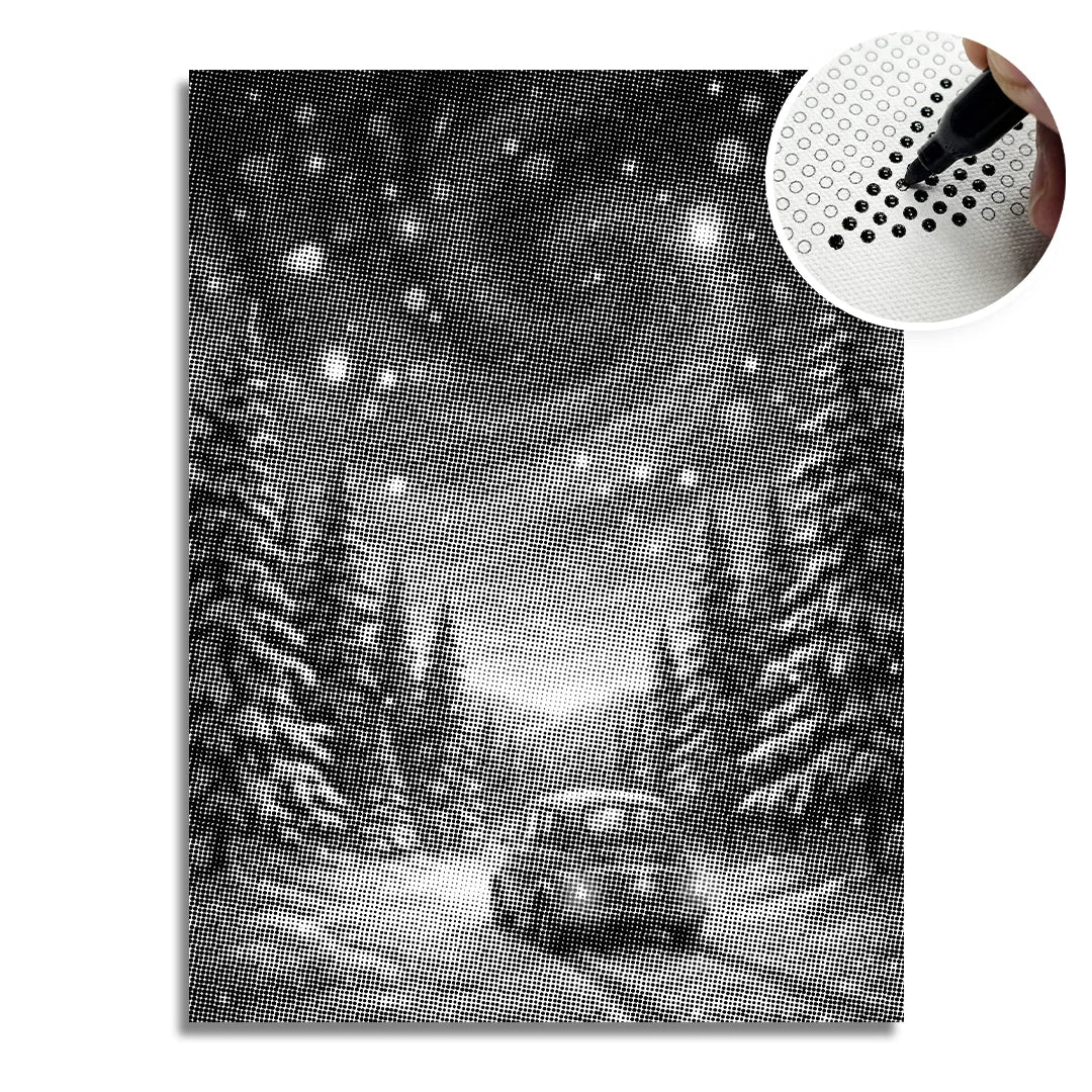 Magica pittura a punti della notte invernale