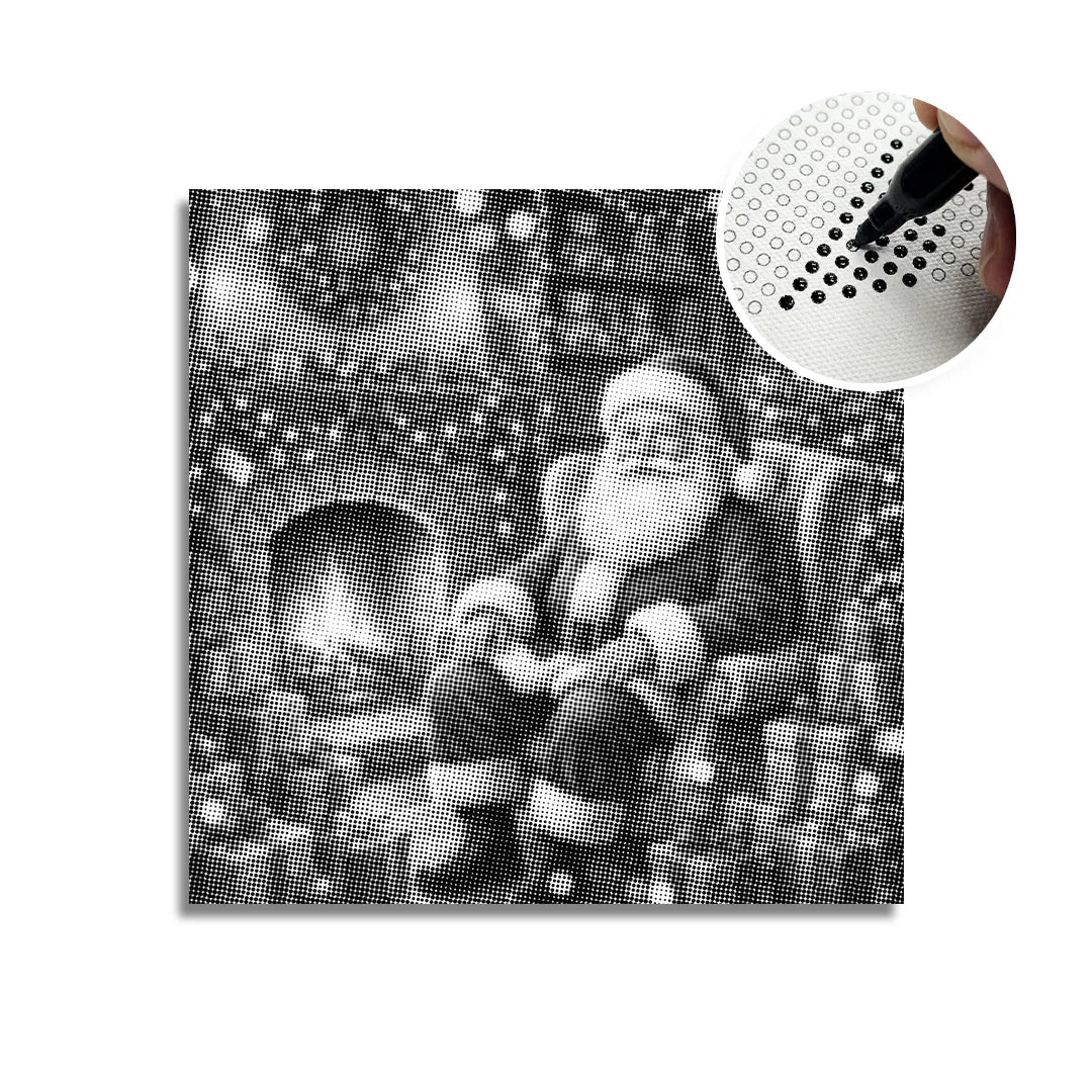 Babbo Natale con regali Dot Painting