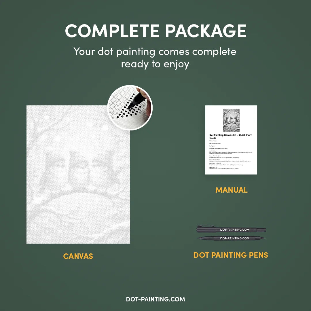 Uccelli con cappelli Dot Painting