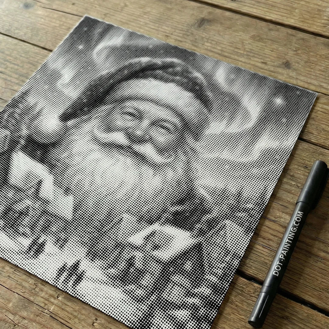 Pittura a punti del villaggio di Natale