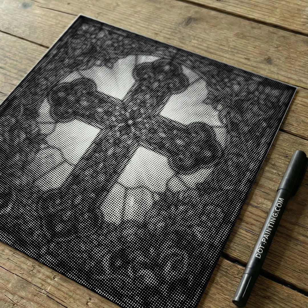 Pittura a punto croce in vetro colorato