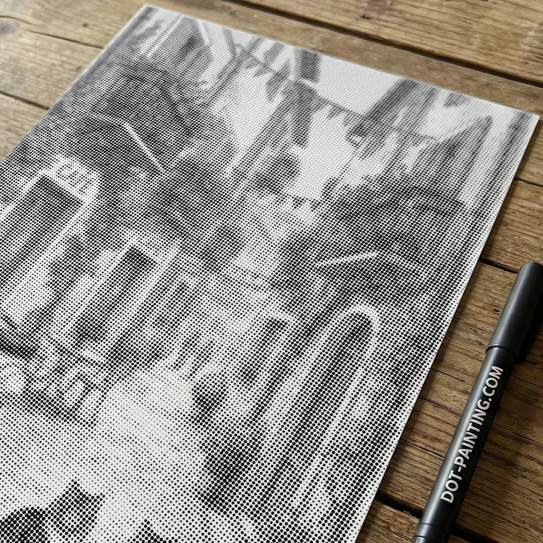 Pittura a punti del villaggio affascinante