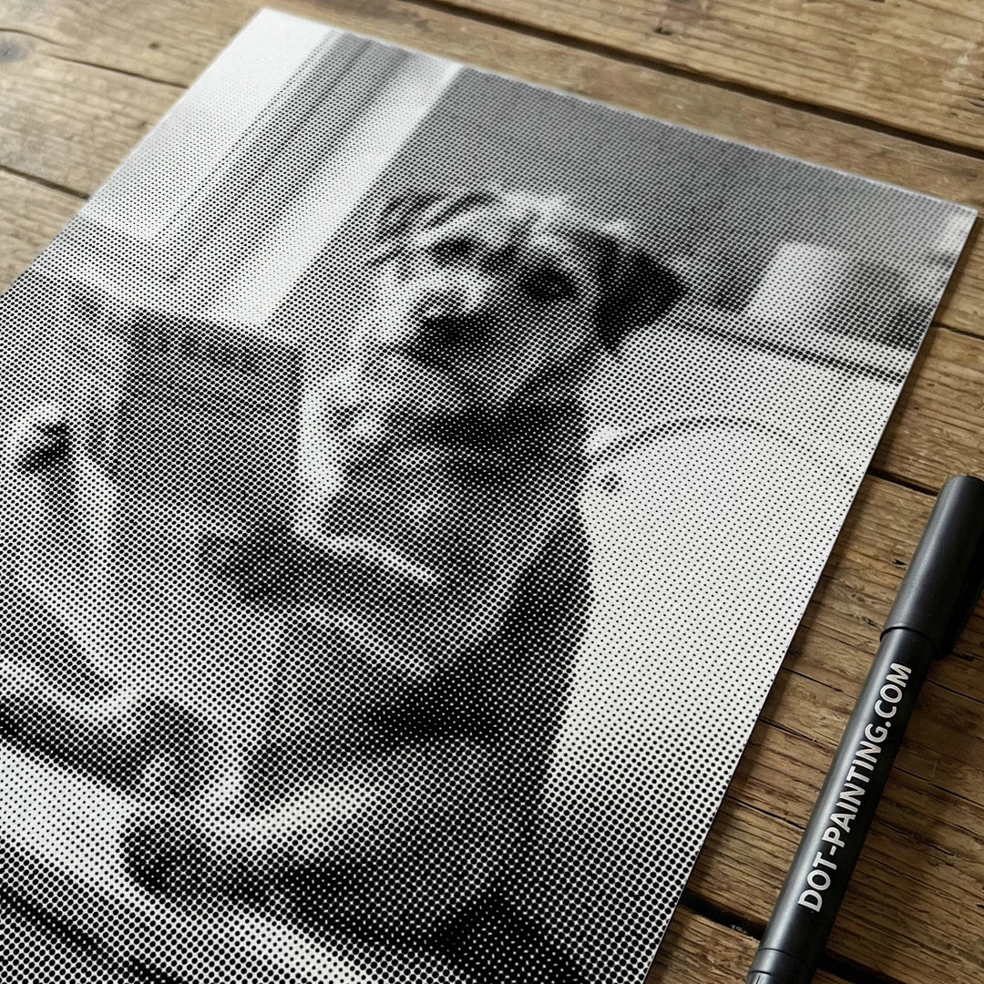 Dog on A Toilet 2 Dot Painting