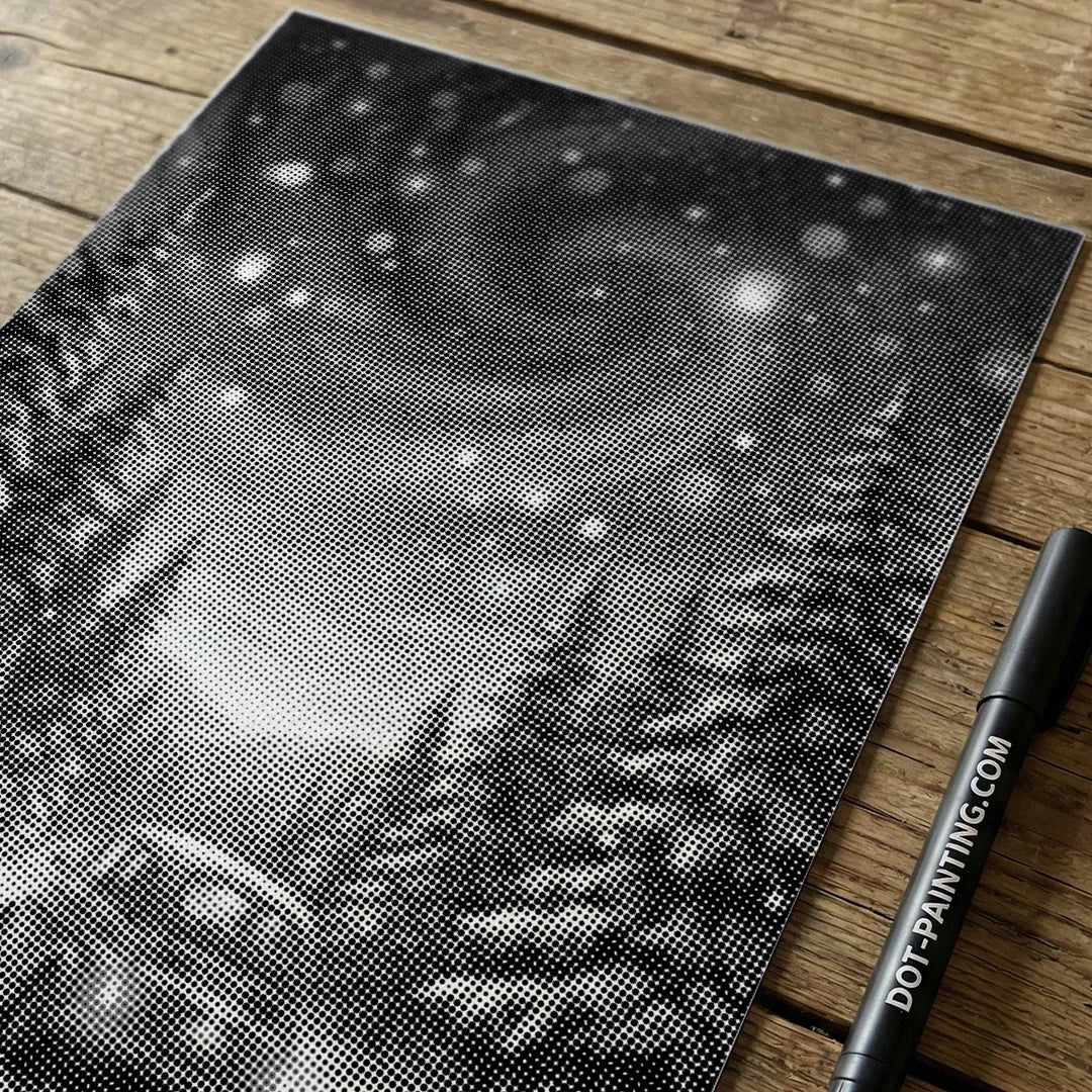 Magica pittura a punti della notte invernale