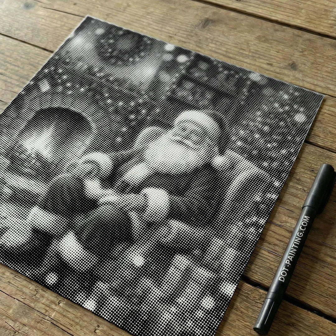 Babbo Natale con regali Dot Painting