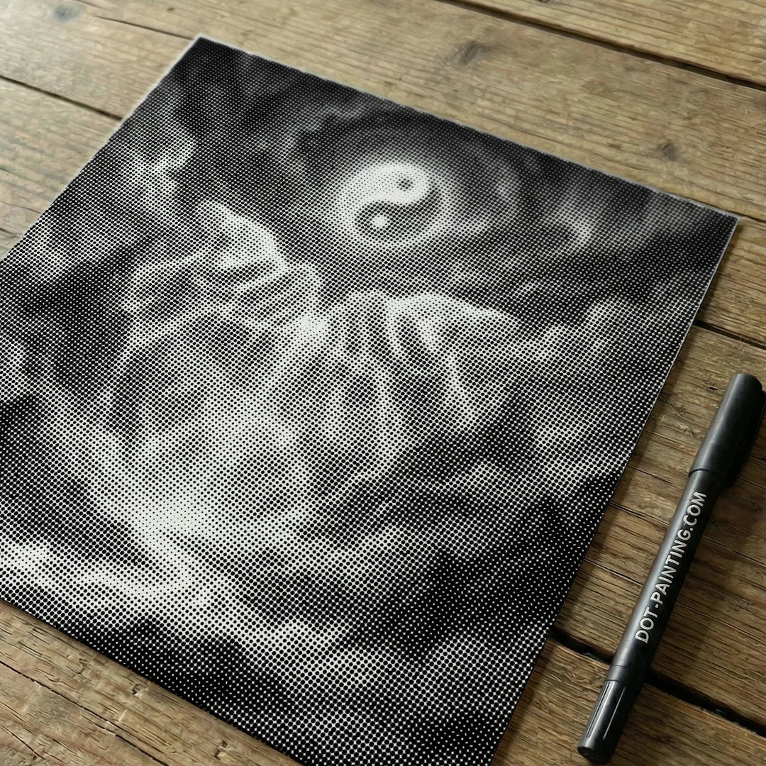 Pittura a punti della cascata Ying Yang