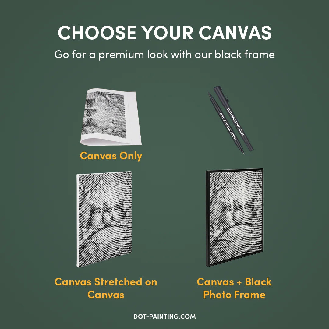 Uccelli con cappelli Dot Painting