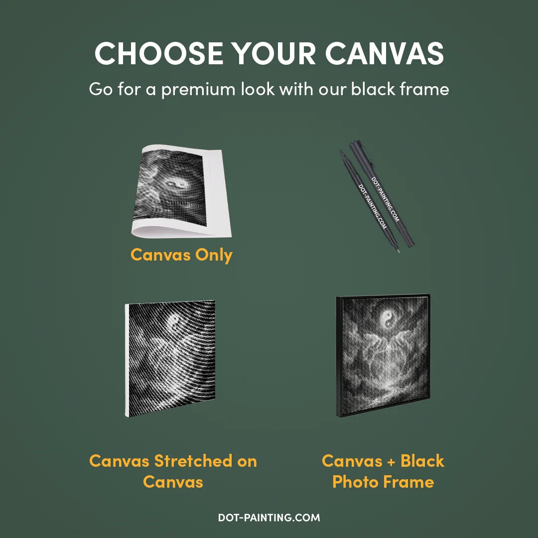 Pittura a punti della cascata Ying Yang