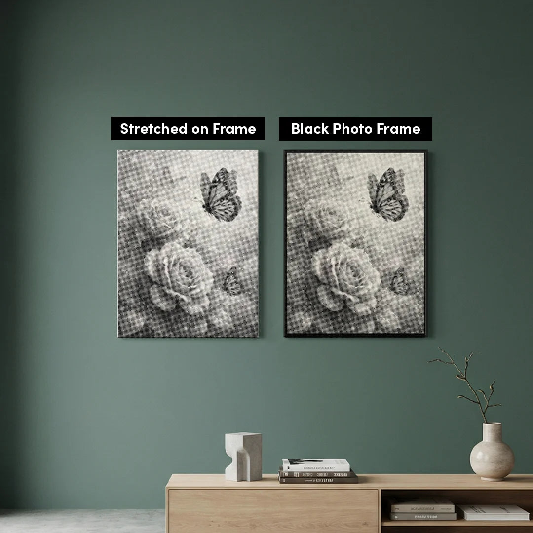 Farfalla con pittura a punti di rose
