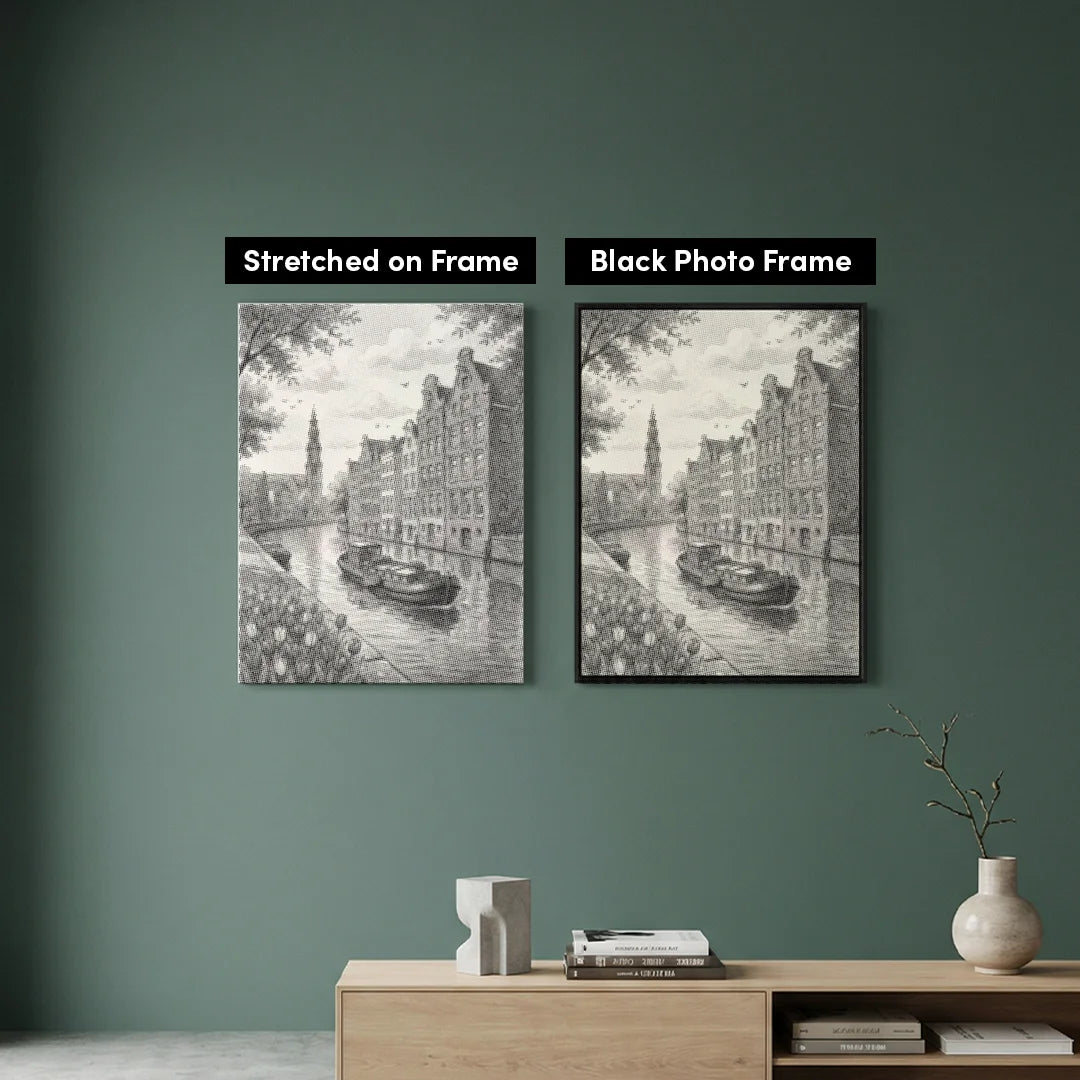 Pittura a punti del canale di Amsterdam