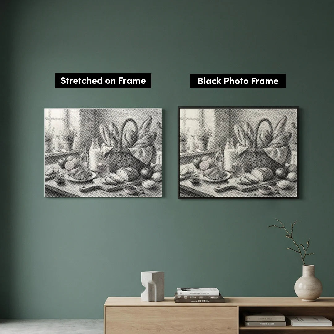 Pittura a punti del cestino del pane