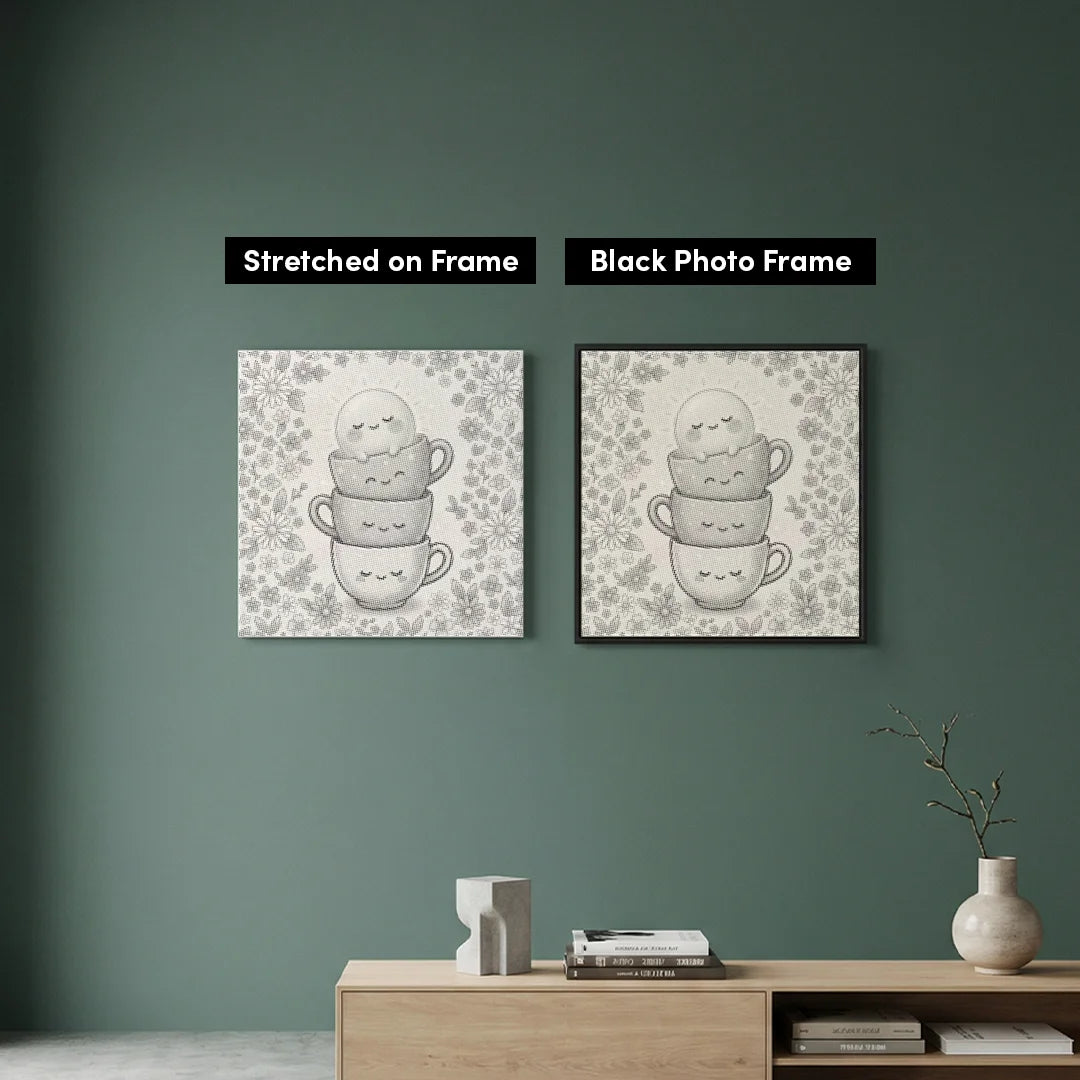 Pittura a punti di tazze felici