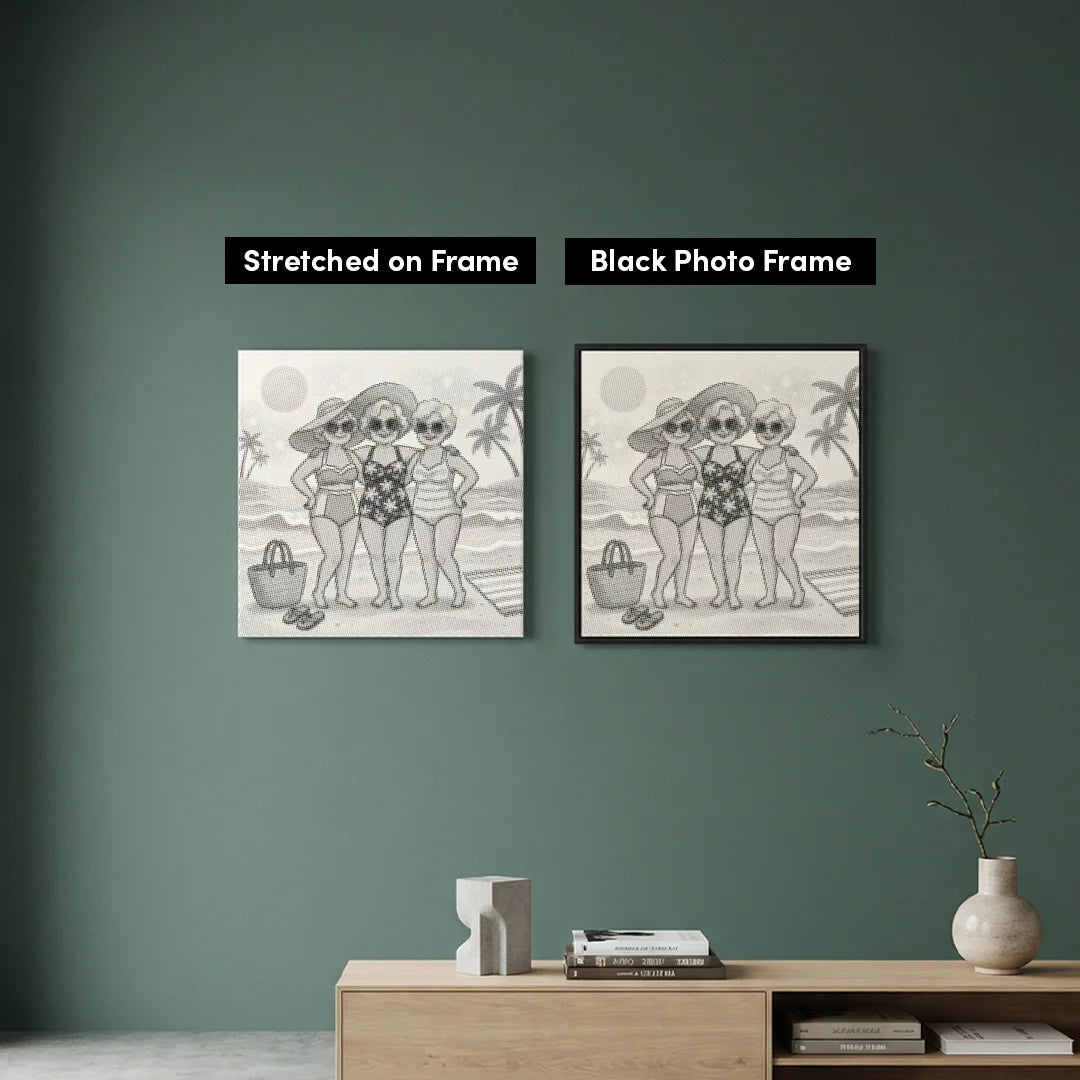 Pittura a punti delle vecchie signore