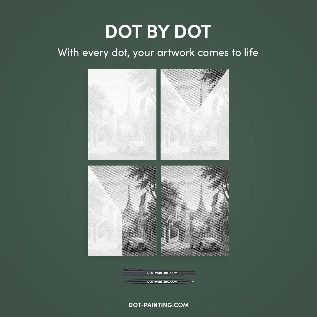 Vecchio scarabeo nella pittura a punti di Parigi