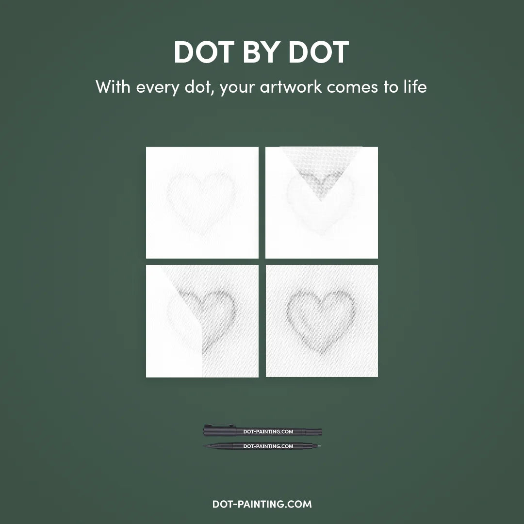 Pittura a punti del cuore dei punti