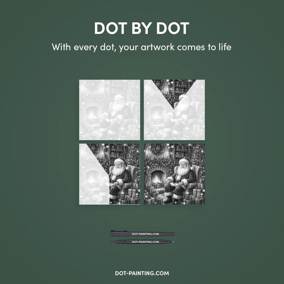 Babbo Natale con regali Dot Painting